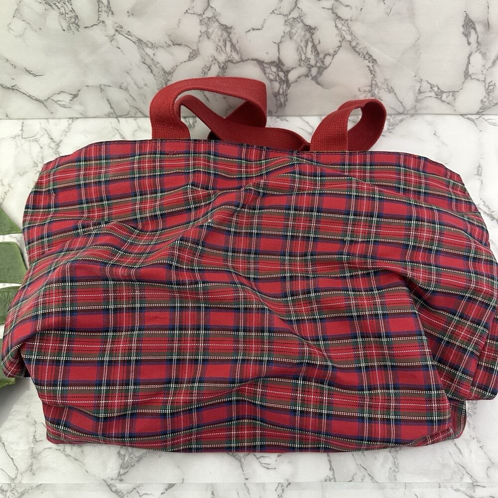 Disney Store Vintage 90s Winnie the Pooh Embroidered Tote Bag Purse Red Plaid - Picture 7 of 12